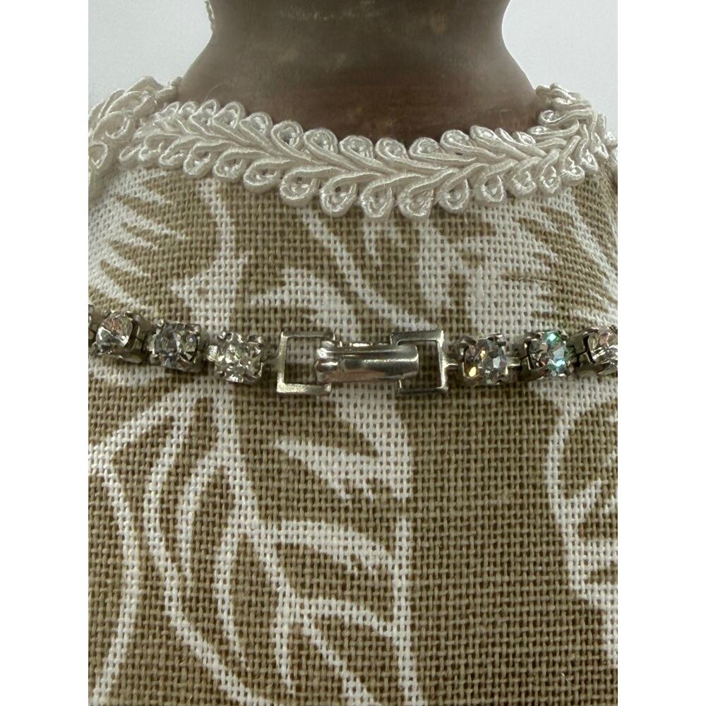 Vintage Rhinestone Choker Necklace - 13.5” Long - Picture 8 of 10
